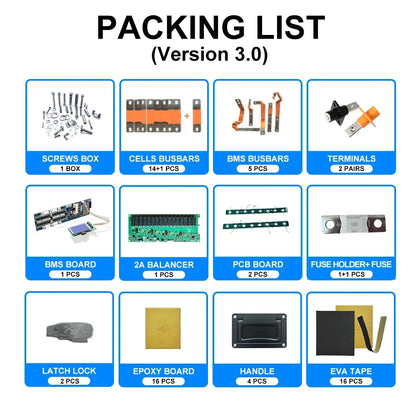 EU Stock 3.0 Seplos Kits Lifepo4 Battery 48V 280AH 310AH 320AH Power Bank Stand Battery Box 2A Balance  Rechargeable Solar