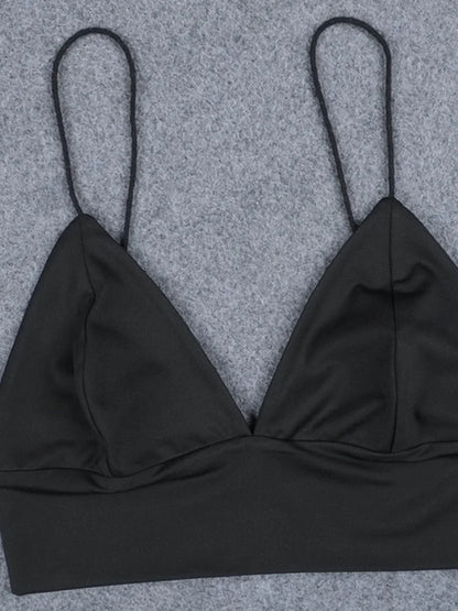New arrival european fashion bra women crop top fashion slim sexy hot black bralette vest ladieswear solid fitness bralet sale