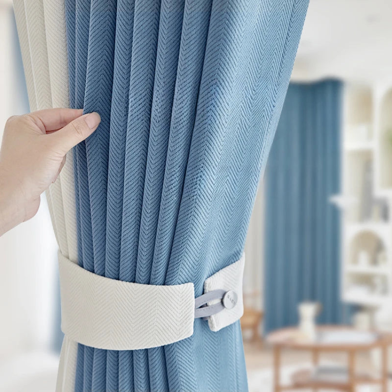 Modern Simple Blackout Curtain Luxury Living Room Drape Room Balcony Floor-to-ceiling Windows Curtains Bedroom Soundproof Drapes