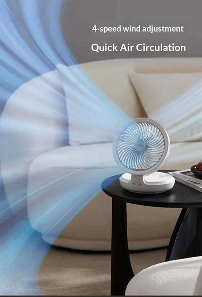 Edon Air Circulation Fan Wireless Suspended USB Rechargeable Night Light Touch Control 4 Wind Speed Folding Electric Fan Home