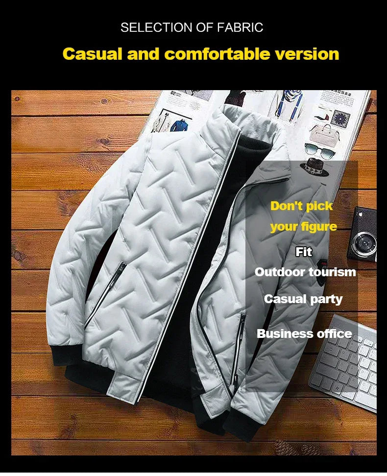 Men Bomber Jacket Casual Autumn Winter Jacket Thicken Men Fashion Clothing 2022 Streetwear Cotton Padded Jacket Slim Fit Coat