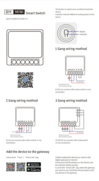1/2/3 Channels 16A/10A/5A 100-240V Zigbee 3.0 Smart Wireless Switch Smart Home APP Voice Control Work with Alexa Google Home