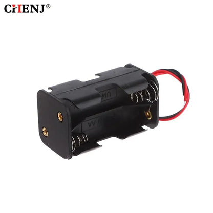 AA Battery Holder 6V for 4 x AA Batteries Plastic Storage Box AA Battery Case Dual Layers With Wire Lead Power Battery Storage