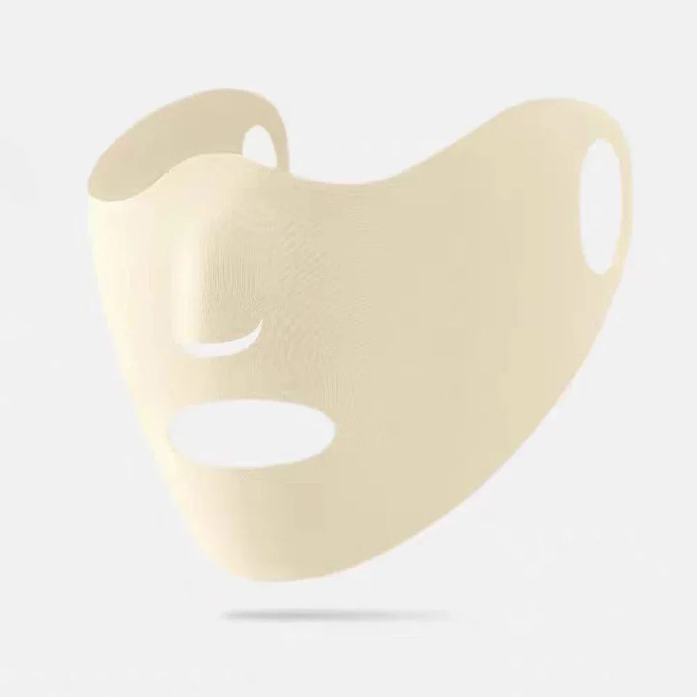 Women Men Sunscreen Mask Outdoor Cycling Face Mask Breathable Reusable Double Layer Ice Silk Masks Anti-UV Sun