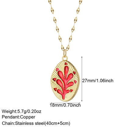 Bohemian Heart Animals Necklace for Women Cute Heart Punk Motocycle Pendant Gold Color Stainless Steel Long Chain Collars Neck