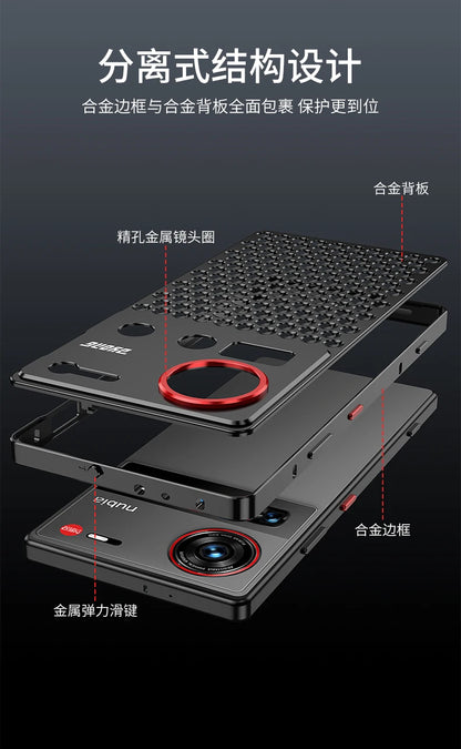 1:1 Copy for MacPro heat dissipation Metal bumper for ZTE Nubia Z70 Ultra Z70U cover Case Full Aluminium Alloy silky capas Funda