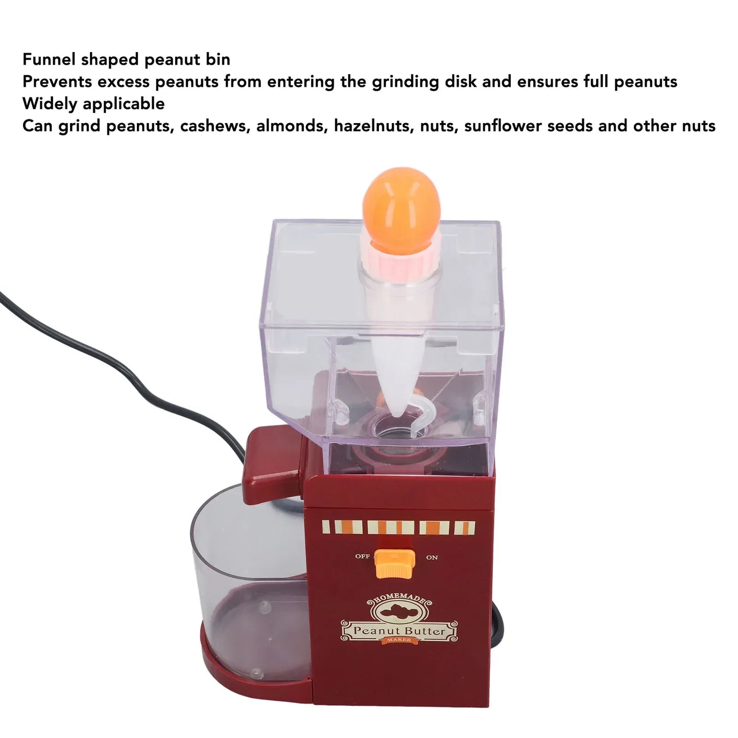 Peanut Butter Maker Home Electric Grain Grinder Anti Slip Sesame Sauce Mill Nut Butter Machine for Groundnut Almonds Cashews Haz