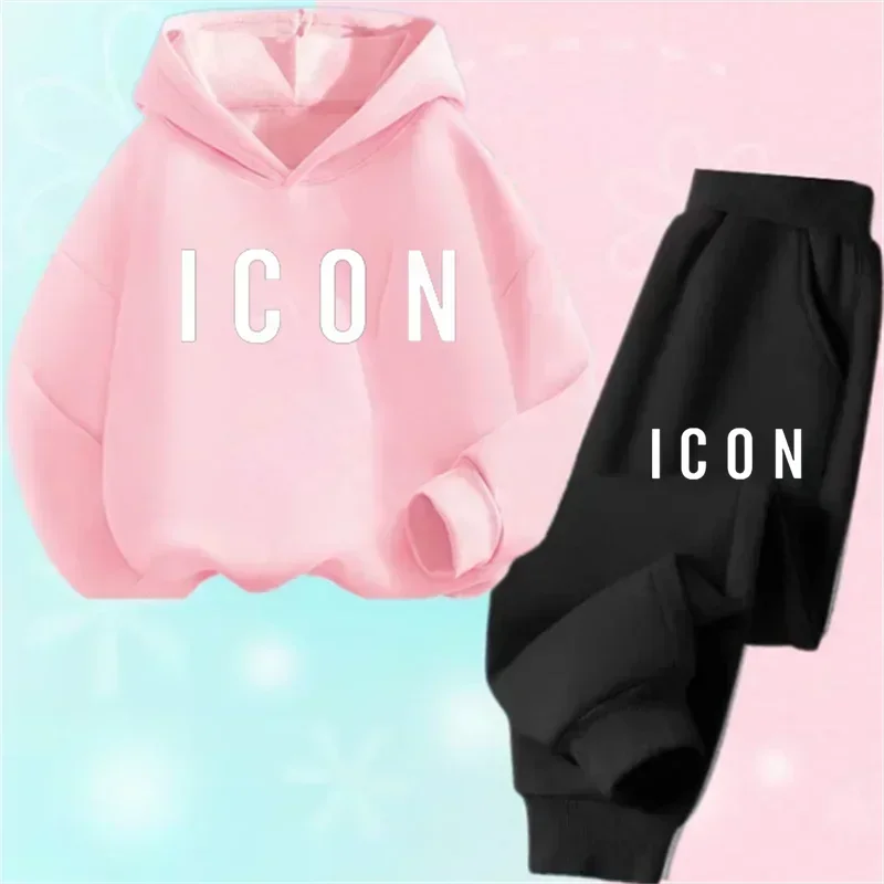 Spring Autumn New Fashion Kids Tracksuits 3-12 Years Boys and Girls Casual Sports Hoodie Tops+Pants 2PC Sets Children's Clothing