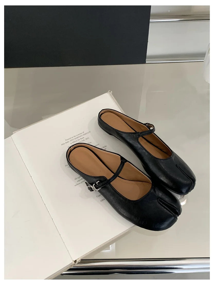 Women Tabi Ninja Slippers Brand Mules Soft Microfiber Comfy Flats Fashion Split Toe Slides Casual Loafer Shallow Ballerina Mujer
