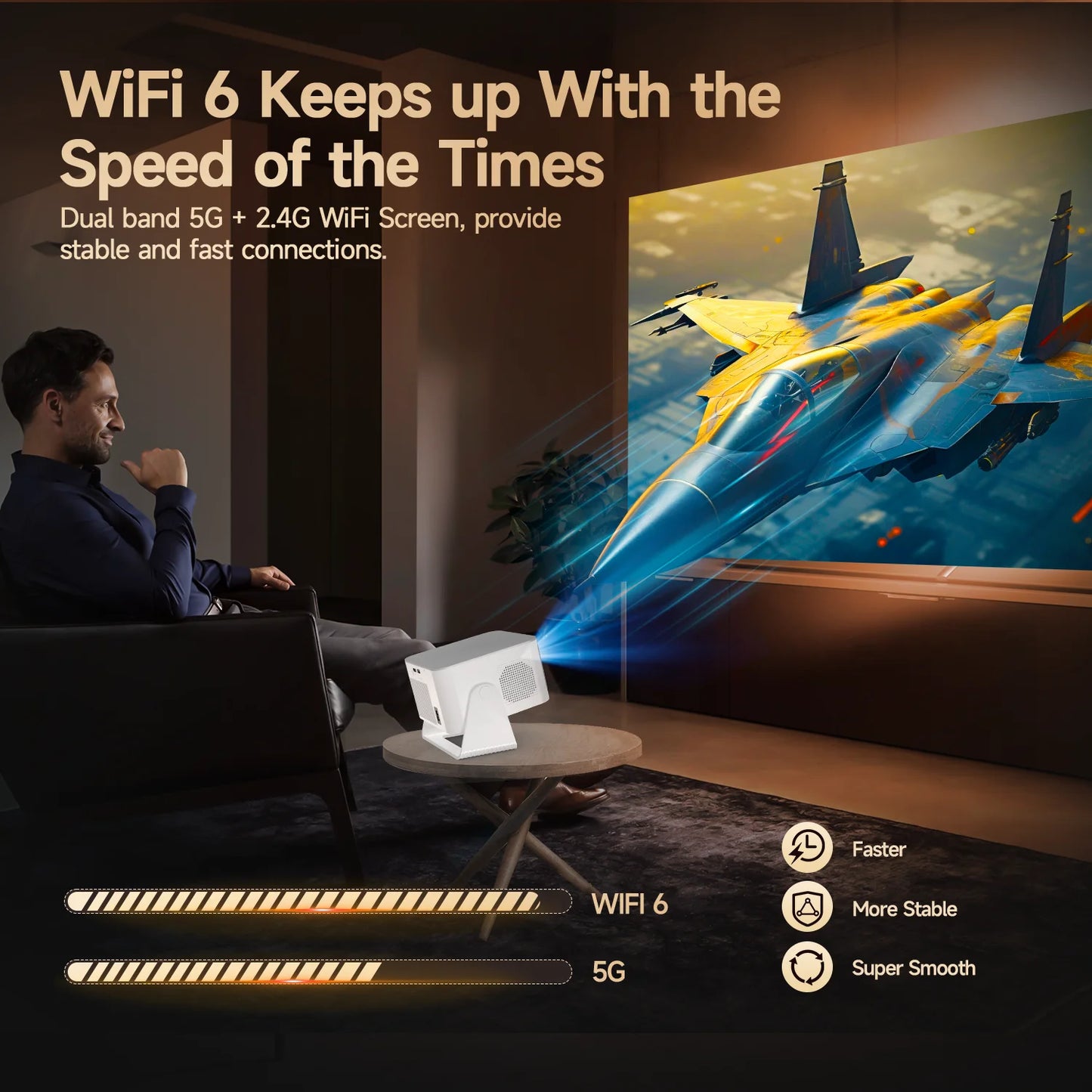 Magcubic Android 14 900ANSI Projector Auto Focus Native 1080P Support 8K With Wifi6 BT5.4 2+16G Portable Movie Outdoor HY350Max
