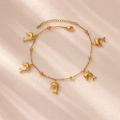 316L Stainless Steel Starfish Shell Charms Anklet For Women Fashion Gold Color Chain Summer Beach Aesthetic Jewelry Accessories
