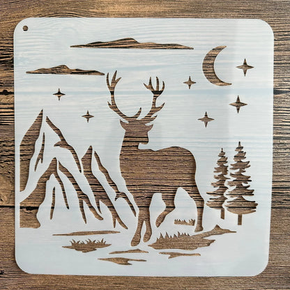 20*20 cm DIY mandala mold for painting stencils stamped photo album embossed paper card on wood, fabric wall christmas deer