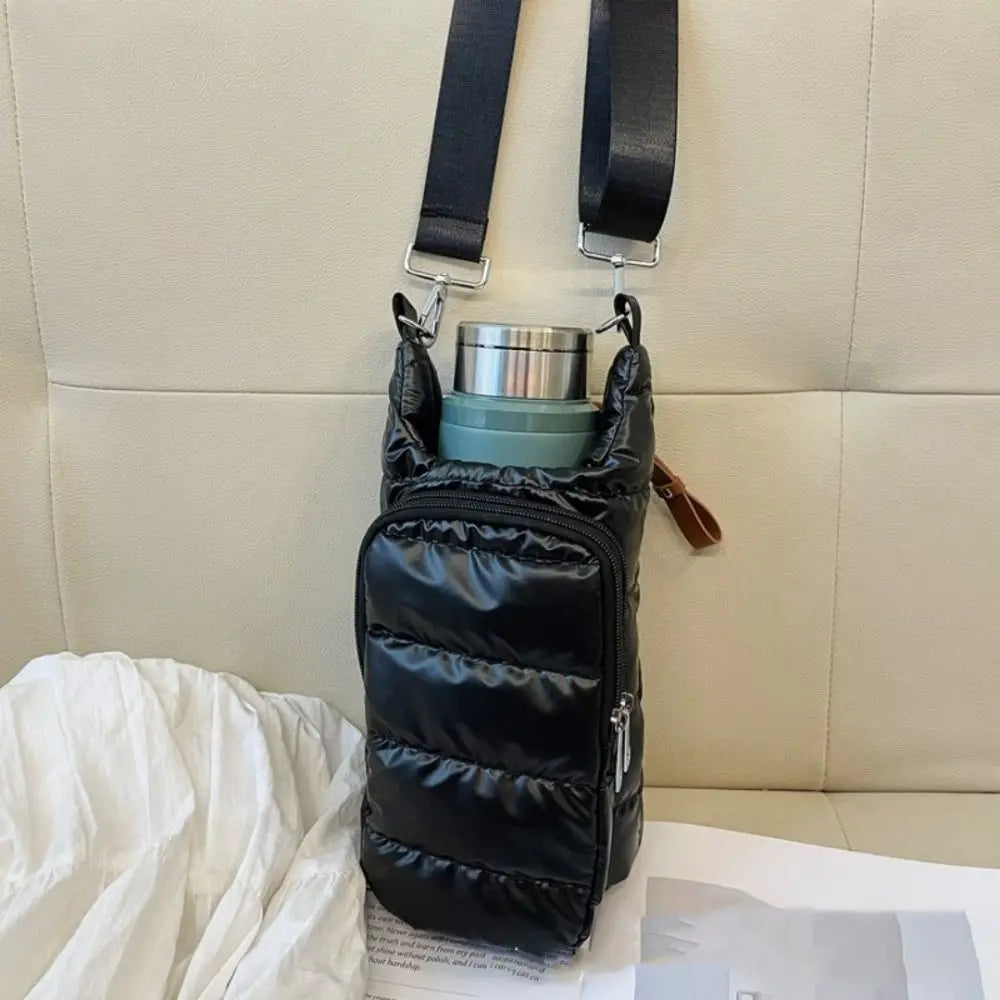 Winter Portable Water Bottle Bag Shoulder Bag Waterproof Thermal Vacuum Mug Cup Sleeve Adjustable Shoulder Strap Durable