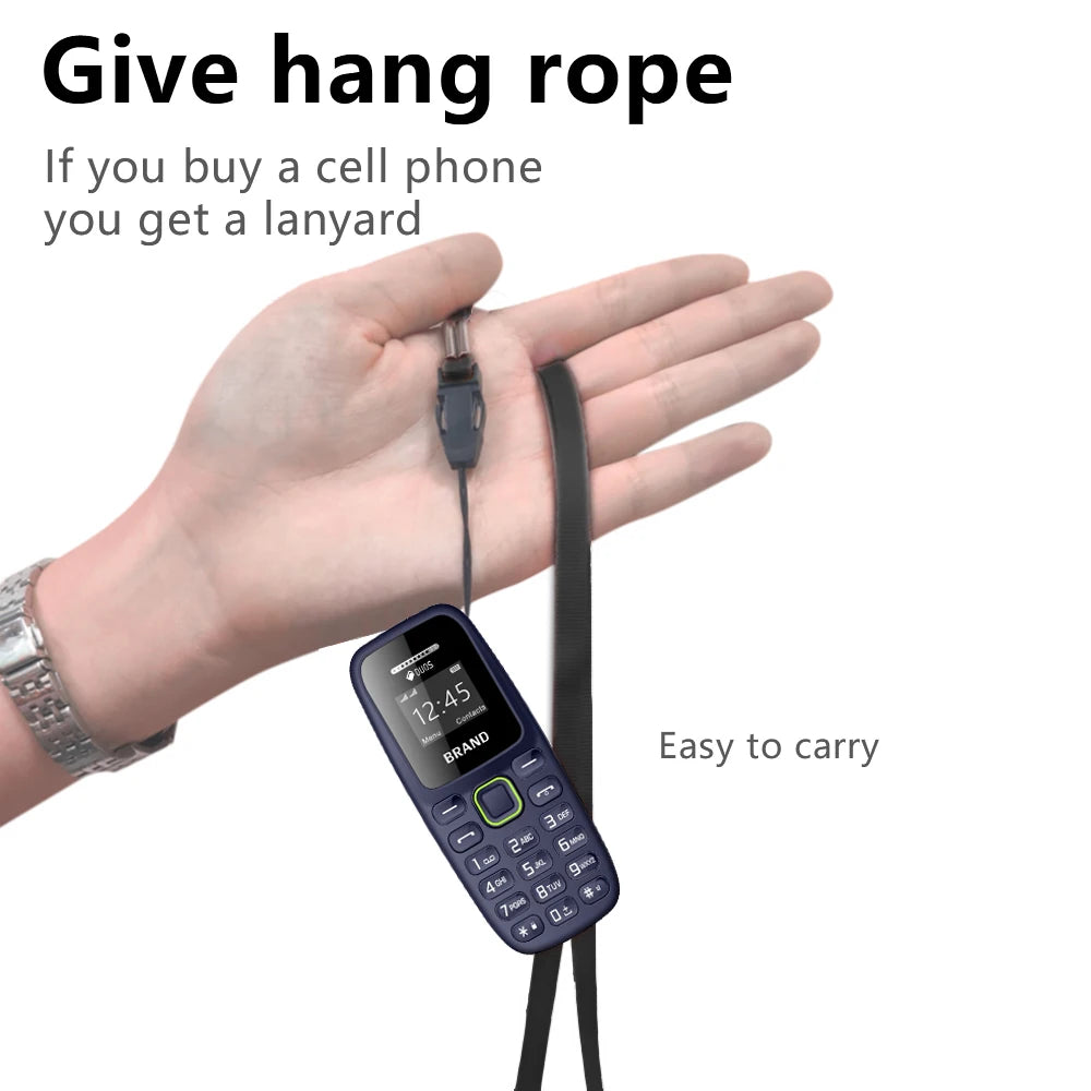 Button Mini Mobile Phone Bluetooth Earphone Dual SIM Cards Low Radiation Pocket Telephone Recording Alarm Backup Phone for Sport