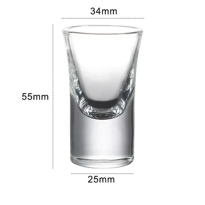 6PCs Glass Set Transparent 15ml Shot Glass Thickened Bottom Liquor Cup Bullet Cups One Mouth Small Cup Wine Drinkware Wholesale