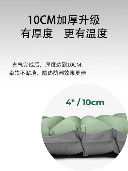 Outdoor Camping Sleeping Pad Folding Sleep Mat Beach Inflat Mattress with Pillows Ultralight Air Mat Travel Hiking New