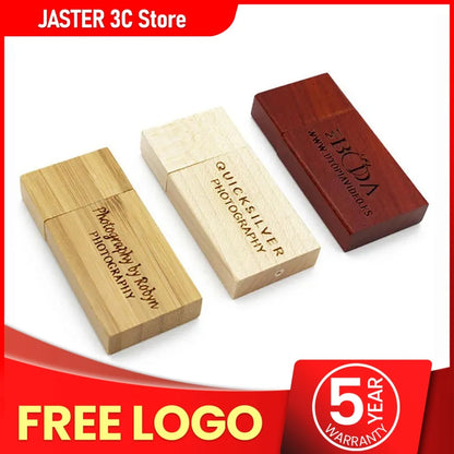 JASTER Wooden USB Flash Drive Red Wood Pendrive 64GB 16GB 32GB 4GB 8GB Creativo U Disk Memory Stick Wedding Gift Custom Logo