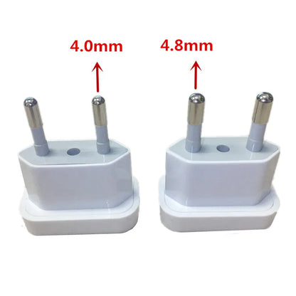 4.8mm US To EU Adapter Travel Converter Adapter American us to eu Plug Euro Plug electrical Adapter AC Electrical Socket Outlet