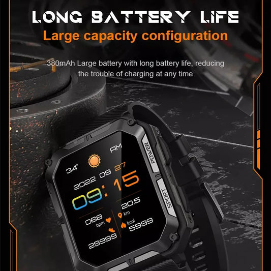 Smart Watch C20 PRO 1.83 Inch Men Music BT Call Outdoor Sports Fitness Tracker Heart Rate Blood Pressure Smartwatch