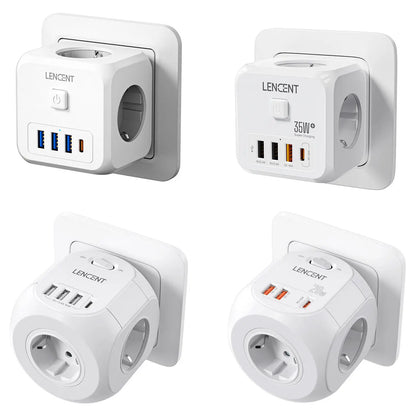 LENCENT USB Sockets dice Without Cable socket EU Socket Adapter Multiple socket EU Outlet Extender