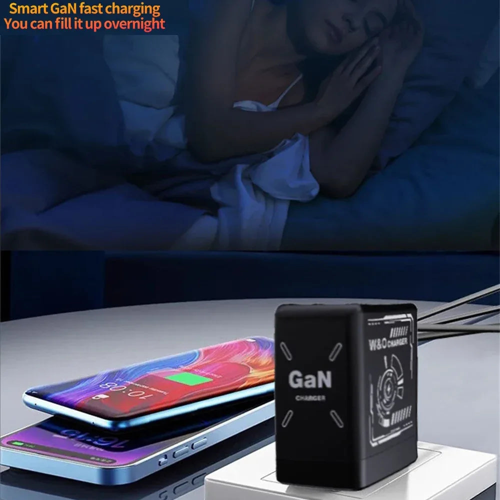 Multi Functional Folding Adapter Charging Protection GaN 20W PD3.0 Fast Charger With Retractable Type-C Cable Portable General