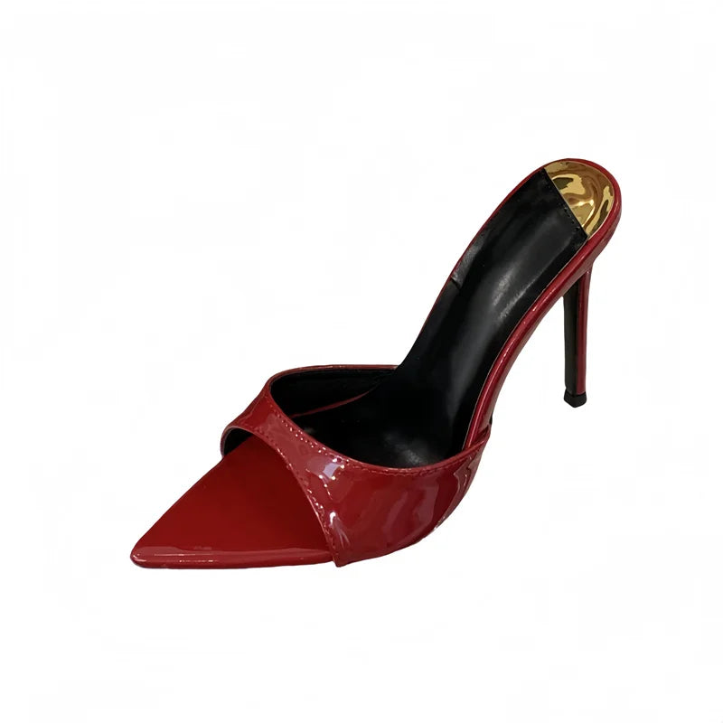 Hlieny 2026 Summer Fashion Stiletto Heels Women Pointed Toe Slippers Banquet Dress Sandals Party Wedding Mule Slides Shoes
