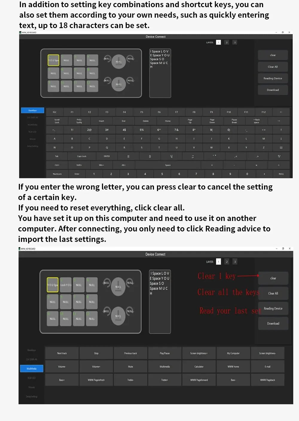 12 Key 2 Knob Mini Macro Custom Keyboard Bluetooth/3 Modes Programming Mechanical Keyboard Gaming Drawing Switch Hot-swap Keypad