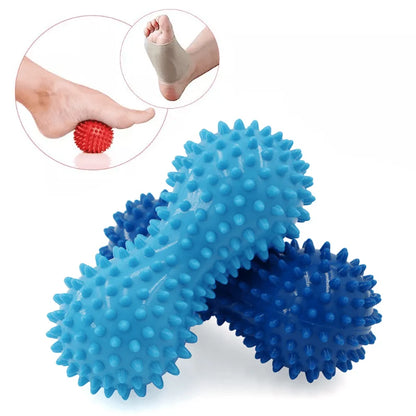 Peanut-shaped yoga massage ball for deep tissue massage. It relaxes muscles in the shoulders, neck and back and relieves neck tension. It is an essential fitness accessory for yoga.