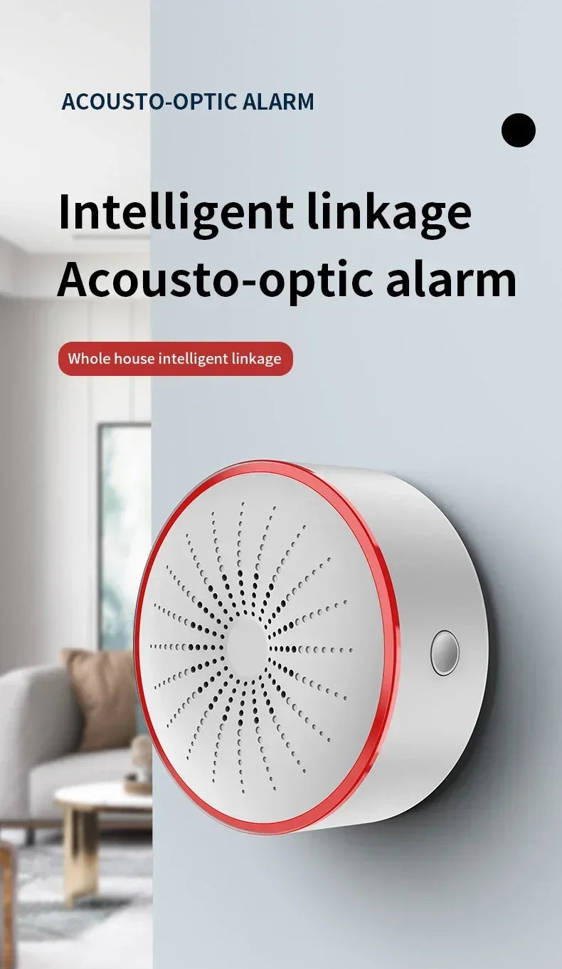 Tuya WiFi ZigBee Alarm Siren Sensor Detector Sound And Light Alarm Home Security System Smart Life APP Alexa Google Assistant