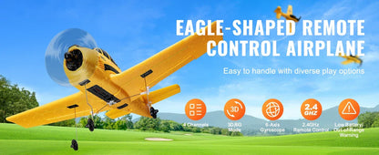 SucceBuy RC Plane 2.4G 4CH Remote Control Airplane with 6-Axis Gyro Stabilizer Aircraft Toy RC Glider for Kids Beginners Gifts