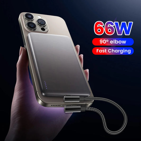 0.25/0.5M Short Cable Dual Elbow USB A/Type C To Type C Cable 66W Fast Charging Power Bank Data Cord  For iPhone 16 15 Sumsung