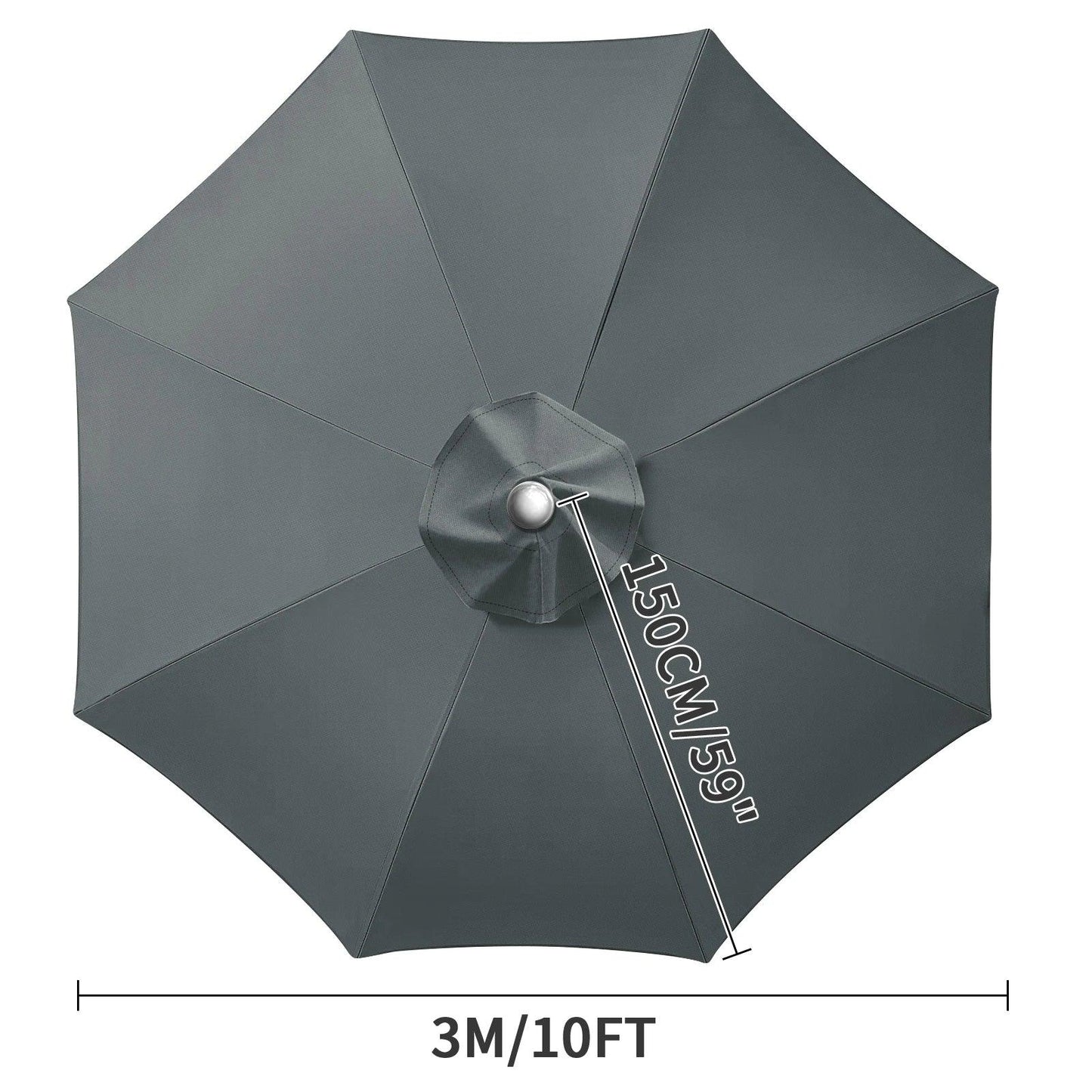 Waterproof Replacement Umbrella Cloth 2/3M Patio Parasol Cover UV-Anti Canopy Cover Replacement Parasol Cover for Balcony Garden