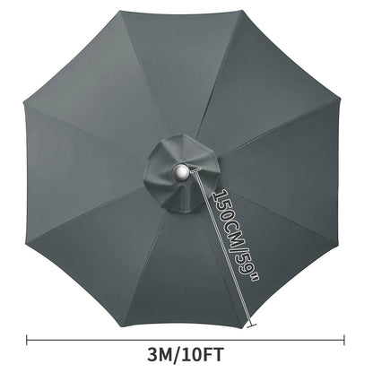 Waterproof Replacement Umbrella Cloth 2/3M Patio Parasol Cover UV-Anti Canopy Cover Replacement Parasol Cover for Balcony Garden