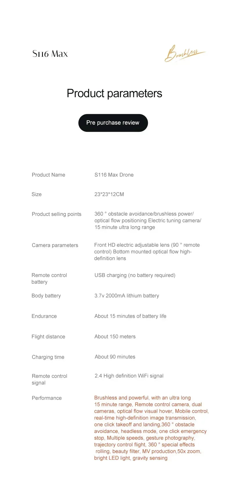 S116 MAX FPV Drone Triple Battery Dual 8K HD Cameras Optical Flow Positioning WIFI Real-Time Transmission 360° Smart Avoidance