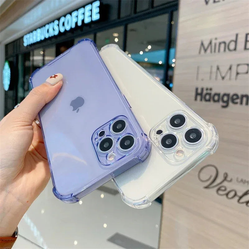 Luxury Jelly Clear Silicone Soft Case For iPhone 11 12 13 14 15 16 Pro Max 16 Plus Shockproof Protection Transparent Back Cover