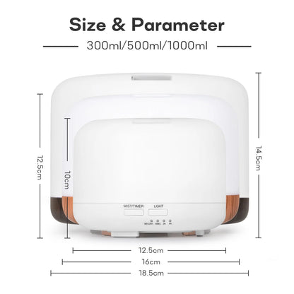 Air Humidifier Essential Oil Diffuser 300ML 500ML 1000ML With Lights Remote Control Ultrasound Electric Aromatherapy Diffuser