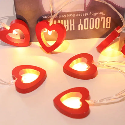 LED Light String Fairy Peach Heart Garland Lamp Bedroom Garden Birthday Valentine's Day Wedding Party Decoration Lights String