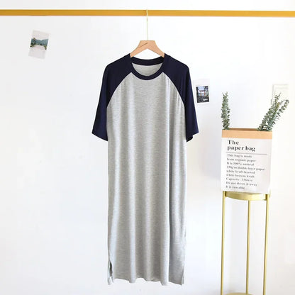 Plus Size 4XL 5XL Men's Summer Pajamas Modal Fabric Casual Soft Men's Nightgown Night Dress Male Oversized Bathrobe Mens Robe