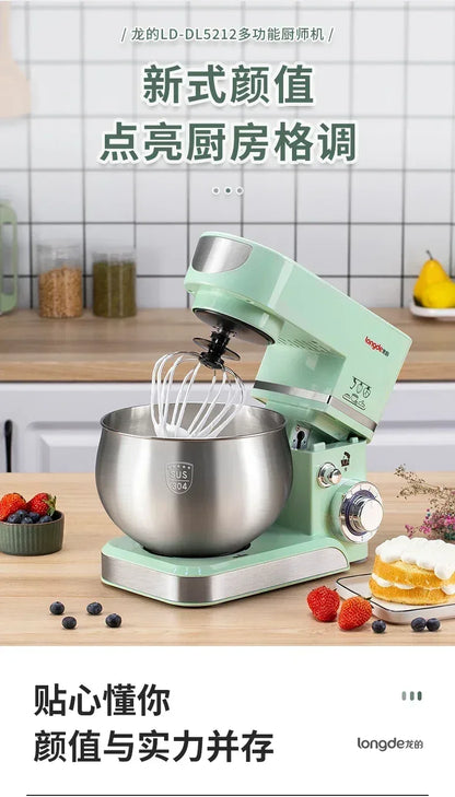 Small Household Chef Machine. Whip Cream Stirring. Multi-Function Dough Mixing. Cake Mixer. Stand Mixer.