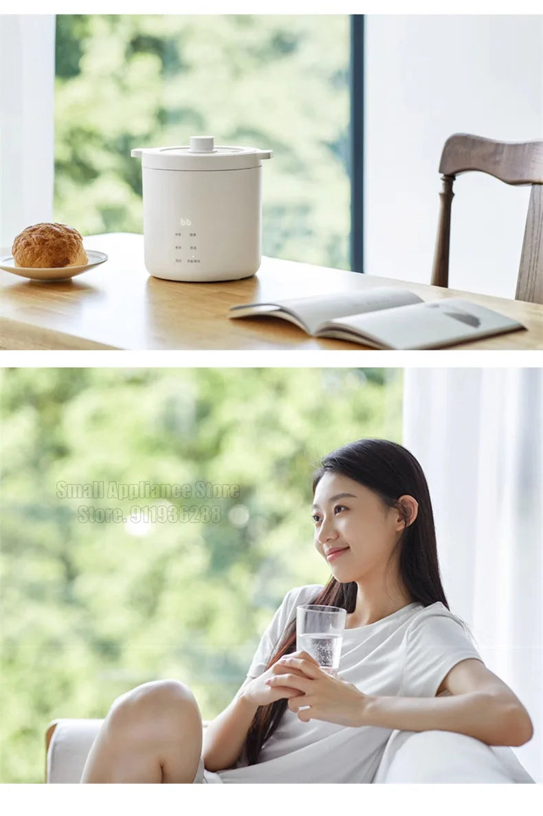 Olayks 1.2L Electric Rice Cooker Ceramic Glaze Liner Mini Electric Cooker Fast Cooking Multifunctional Kitchen Appliances 220V