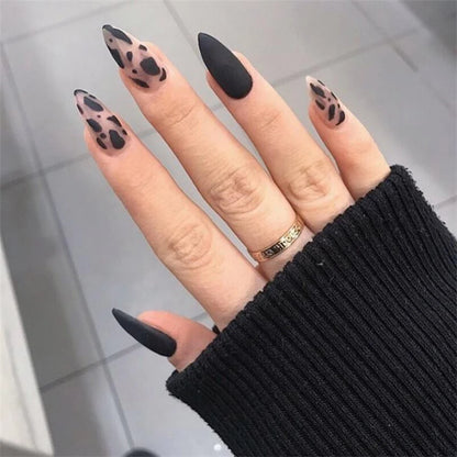 24Pcs Manicure Wearable Fake Nails Ballerina Removable Coffin Fake Nails Finished Women Girls Almond False Nails Art Decoration