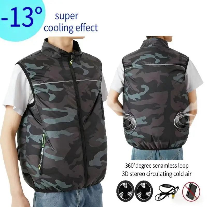Summer Cool Vest Cooling Fan Vest Men Women Cooling Vest Work Sport Outdoor Camping Fishing Summer Cool Jacket