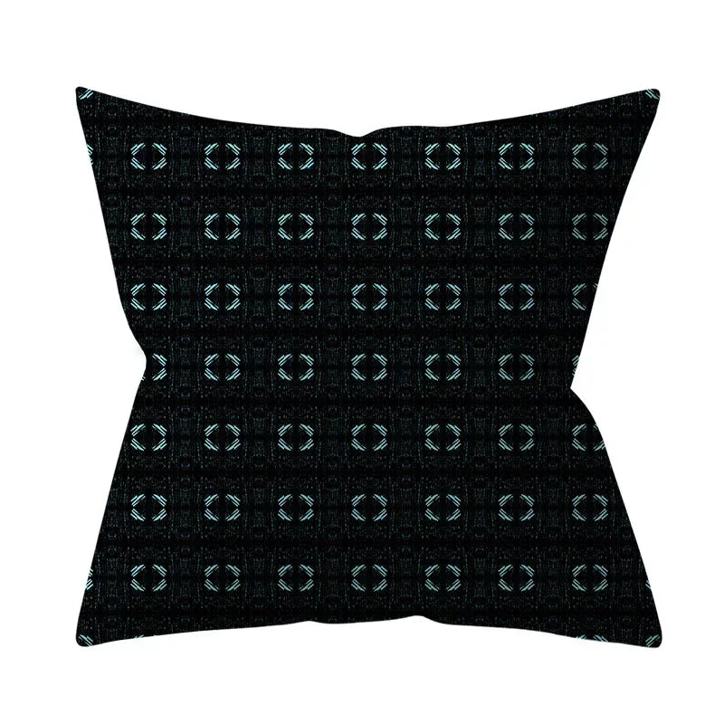 Housse de coussin bleu turquoise, coussins décoratifs pour canapé, housses de coussin géométriques en polyester, 45 x 45 cm, coussins décoratifs, taies d'oreiller simples