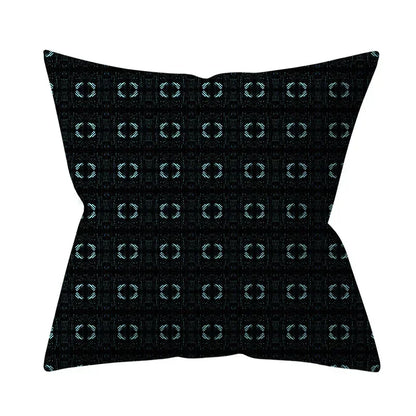 Housse de coussin bleu turquoise, coussins décoratifs pour canapé, housses de coussin géométriques en polyester, 45 x 45 cm, coussins décoratifs, taies d'oreiller simples