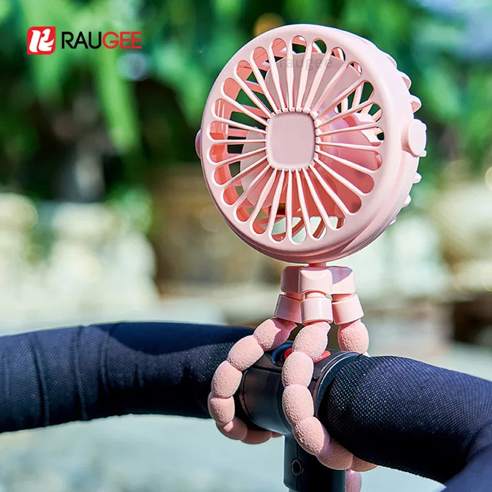Portable Fan Mini Stroller Clip Fan USB Handheld Fan For Car Seat Bike 360° Rotate Flexible Octopus Stroller Fan Mini Car Fan