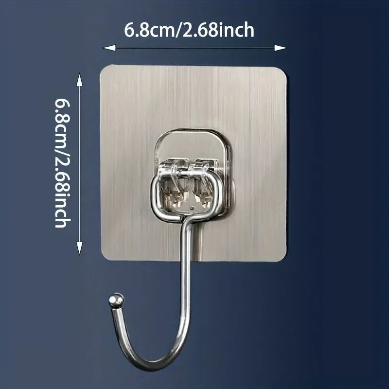 3pcs Strong Large Hook Multi-Purpose Self Adhesive Hook Heavy Duty Wall Hooks Door Key Towel Wall Hook for Bathroom Kitchen Home