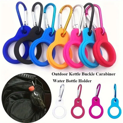 Portable Outdoor Carabiner Silicone Water Bottle Buckle Sports Bottle Buckle Kettle Clip Hook Tool Silicon Cup Holder