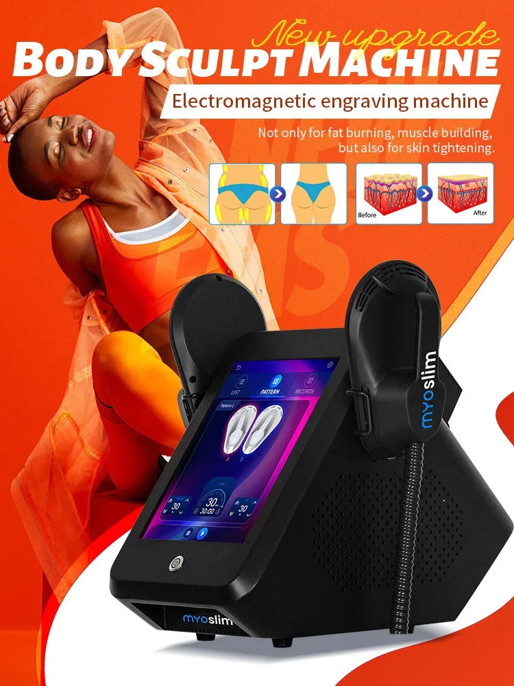 6500W EMS Body Sculpting Machine Myoslim Fat-Burning Muscle Stimulator RF Butt Lifting Slimming Device