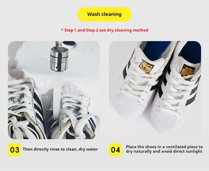 1 set Shoes Cleaner foam dry cleaning suit 150ML Water-Free Foam Sneakers Cleaner Shoe Brush Shoe Cloth Work on White Shoe,Boot