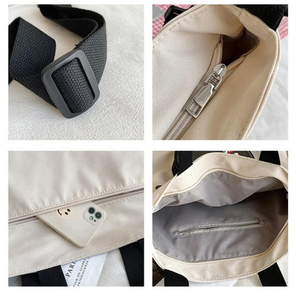 Cute Cartoon Mickey Portable Tote Fashion Canvas Outside To Carry Shopping Bags Tide Shoulder Diagonal Bag